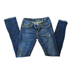 Miss Me Women's Dark Blue Straight Leg Medium Wash Jeans Size 29